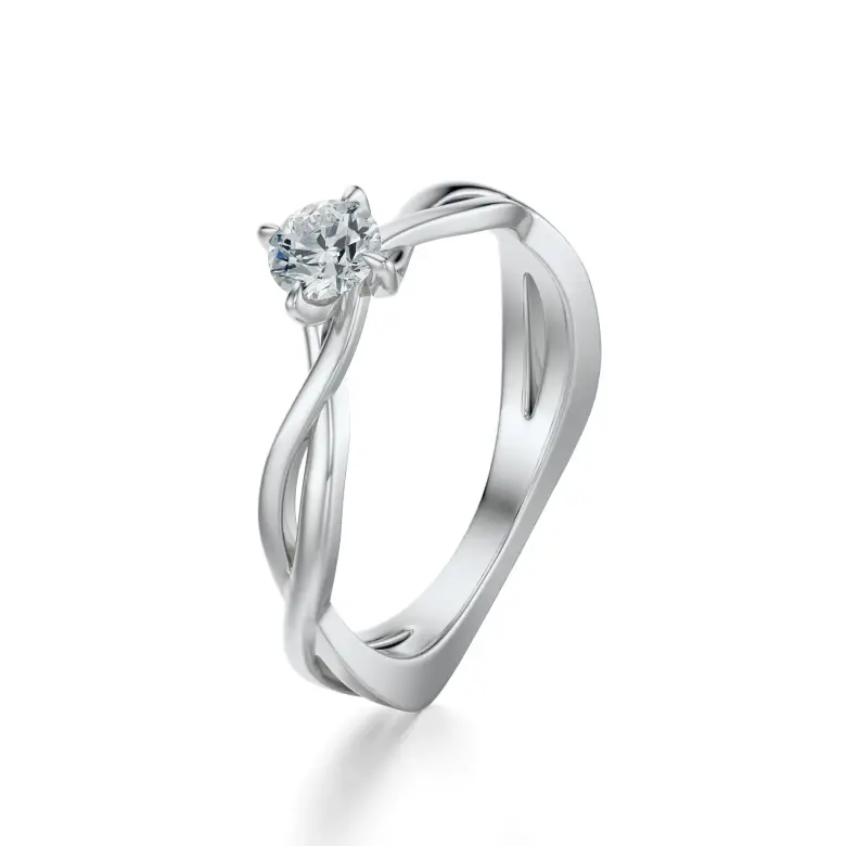 Pierścionek z białego złota z diamentem